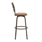 Verona Adjustable Bronze Finish X-Back Metal and Wood Trim 3pc Pack Stools by iNSPIRE Q Classic