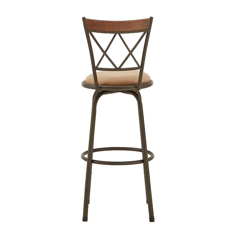 Verona Adjustable Bronze Finish X-Back Metal and Wood Trim 3pc Pack Stools by iNSPIRE Q Classic