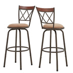Verona Adjustable Bronze Finish X-Back Metal and Wood Trim 3pc Pack Stools by iNSPIRE Q Classic