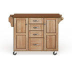 Copper Grove Puff Island Natural Finish 4-drawer Kitchen Cart