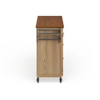 Copper Grove Puff Island Natural Finish 4-drawer Kitchen Cart