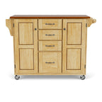Copper Grove Puff Island Natural Finish 4-drawer Kitchen Cart