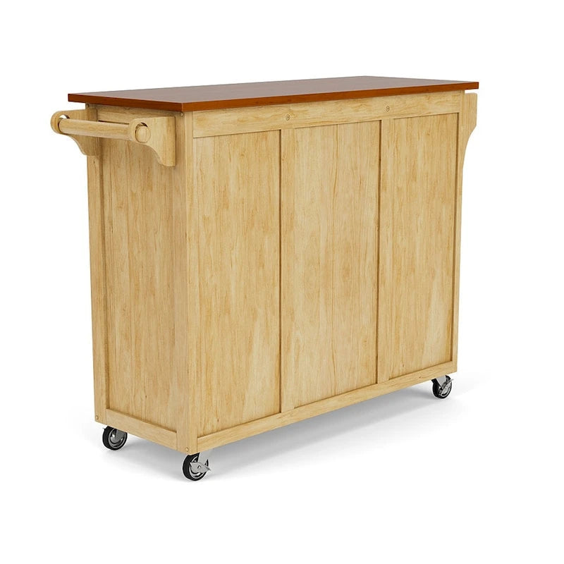 Copper Grove Puff Island Natural Finish 4-drawer Kitchen Cart