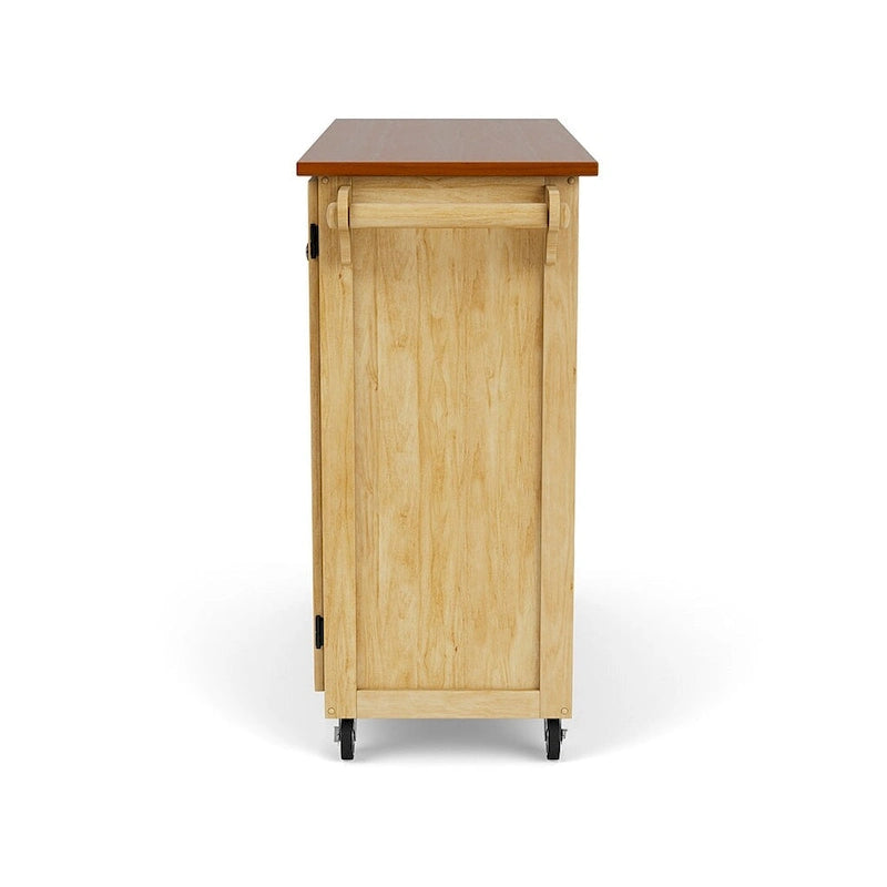 Copper Grove Puff Island Natural Finish 4-drawer Kitchen Cart