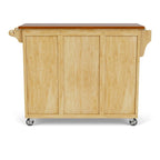Copper Grove Puff Island Natural Finish 4-drawer Kitchen Cart