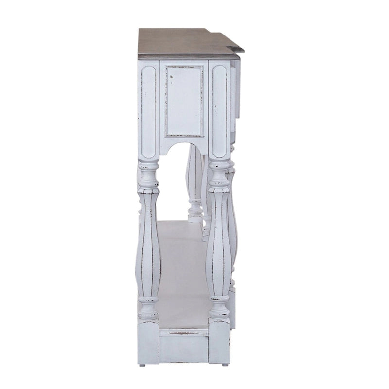 Magnolia Manor Antique White & Weathered Bark 72 Inch Hall Console Table