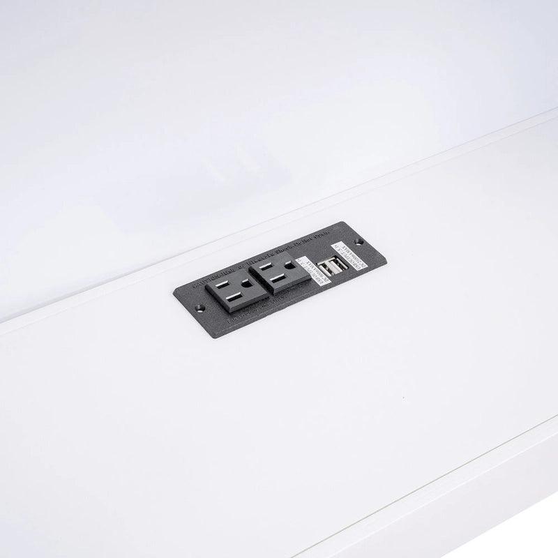 Twin Size Daybed with Trundle, Storage Cabinets and USB Ports, White