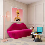Lips Velvet Settee - 67.7  W x 29.1  D x 36  H