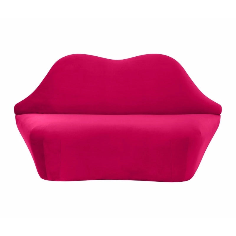 Lips Velvet Settee - 67.7  W x 29.1  D x 36  H