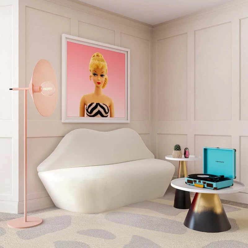 Lips Velvet Settee - 67.7  W x 29.1  D x 36  H