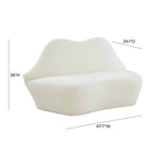 Canapé Lips Velvet - 67,7 cm L x 29,1 cm P x 36 cm H