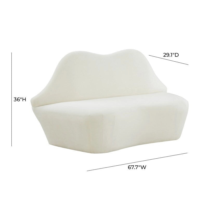 Canapé Lips Velvet - 67,7 cm L x 29,1 cm P x 36 cm H