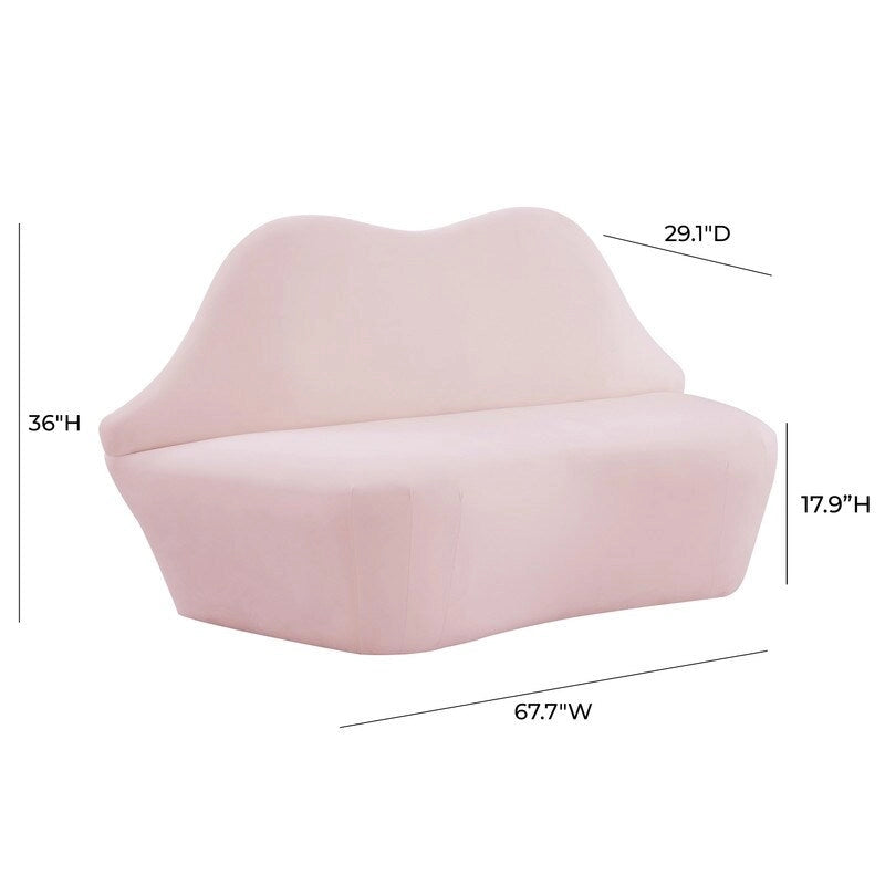 Canapé Lips Velvet - 67,7 cm L x 29,1 cm P x 36 cm H