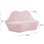Canapé Lips Velvet - 67,7 cm L x 29,1 cm P x 36 cm H
