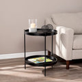 SEI Furniture Vaquero Round Modern Style w/ Shelf Wood Side Table