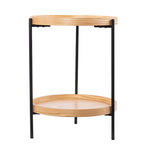 SEI Furniture Vaquero Round Modern Style w/ Shelf Wood Side Table