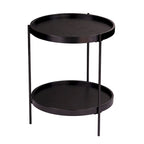 SEI Furniture Vaquero Round Modern Style w/ Shelf Wood Side Table