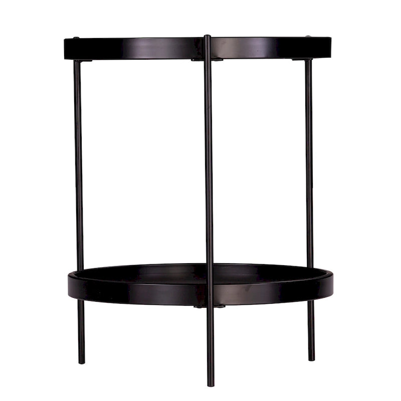 SEI Furniture Vaquero Round Modern Style w/ Shelf Wood Side Table
