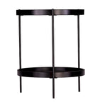 SEI Furniture Vaquero Round Modern Style w/ Shelf Wood Side Table