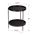 SEI Furniture Vaquero Round Modern Style w/ Shelf Wood Side Table