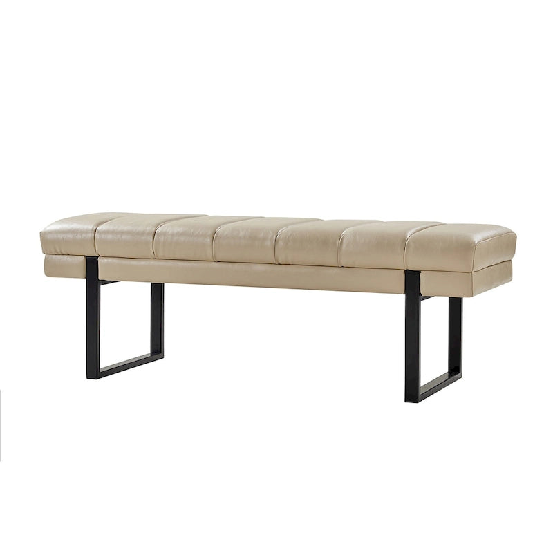 Laurens Modern 52.5   Channel Tufted Bench with Mental Legs by HULALA HOME