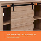 WAMPAT Farmhouse Sliding Barn Door TV Stands Storage Cabinets Entertainment Stand for TVs Up to 65