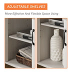 WAMPAT Farmhouse Sliding Barn Door TV Stands Storage Cabinets Entertainment Stand for TVs Up to 65