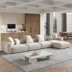 181  Oversized Corduroy Sectional Sofa Couch with Ottoman, L Shaped Convertible Couch Deep Seat Couches for Modern Living Room