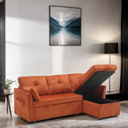 Canapé d'angle modulaire en forme de L avec méridienne réversible et assise de rangement