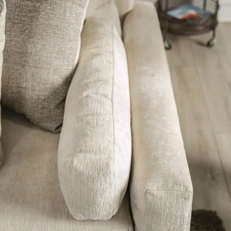 Ensemble de canapés 2 pièces Breward, style transitionnel, beige chenille, rembourré, par Furniture of America