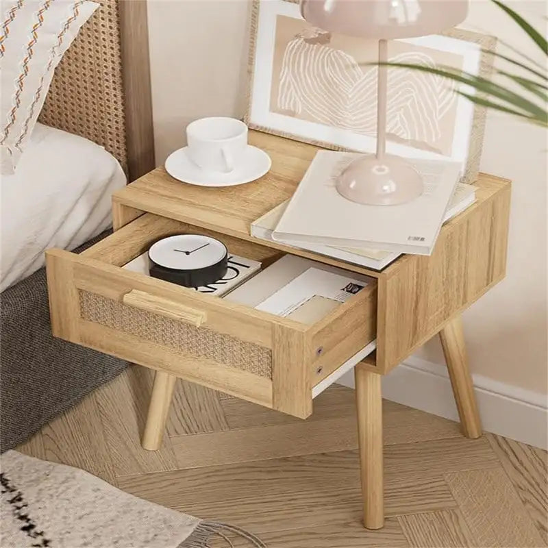 Bedroom Nightstands Wooden Night Stands - 11.81  D x 15.35  W x 19.69  H