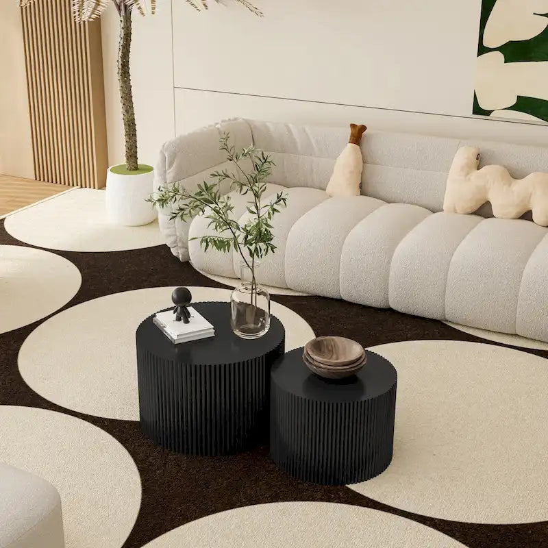 Wave Stripe Nesting Coffee Table Set