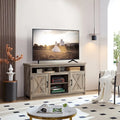 Farmhouse Barn door TV Media Stand Modern Entertainment Console for TV Up to 65   with Open and Closed Storage Space