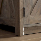 Farmhouse Barn door TV Media Stand Modern Entertainment Console for TV Up to 65   with Open and Closed Storage Space