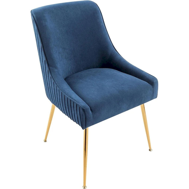 Luxury Velvet Chair with Elegant Scoop Back Design Gold Metal Legs and Soft Upholstery Comfortable Seating