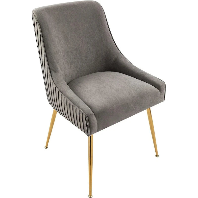Luxury Velvet Chair with Elegant Scoop Back Design Gold Metal Legs and Soft Upholstery Comfortable Seating
