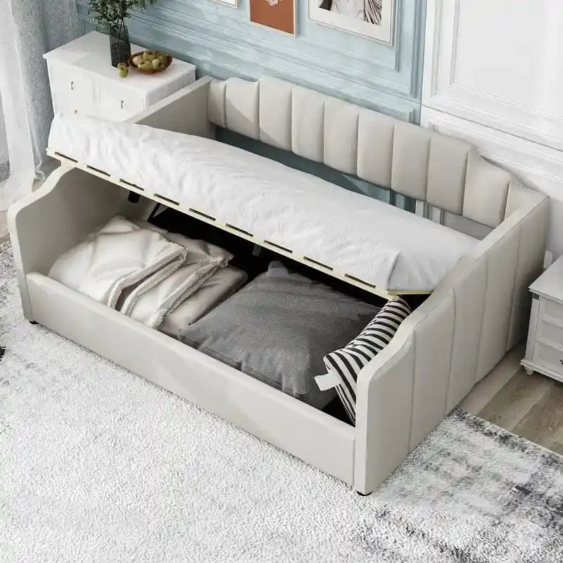 Full Size Upholstered Daybed with Underneath Storage