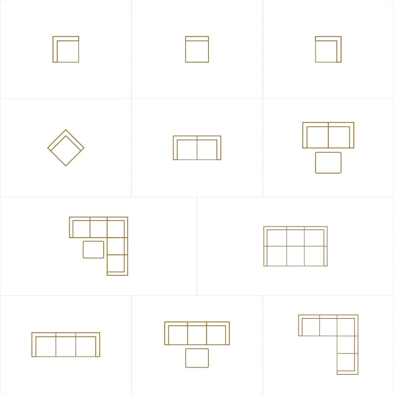 WyndenHall Marlee Corner Sectional Modular Sofa and Ottoman Set in Velvety Chenille Performance Fabric