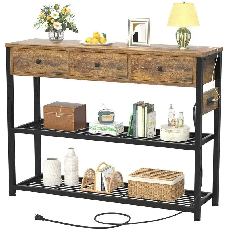 47   Entryway Table with Outlets and USB Ports - 11.8  D x 47.2  W x 31.8  H