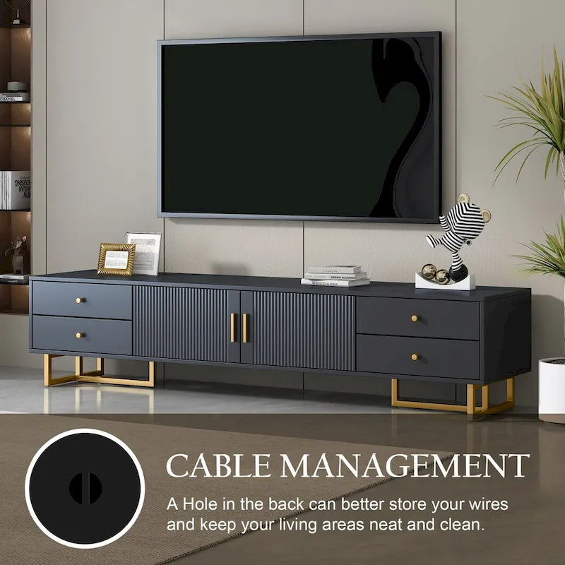 TV Stand for 65+ Inch TV, TV Media Console Table, Modern TV Stand with Storage, TV Console Cabinet Furniture for Living Room