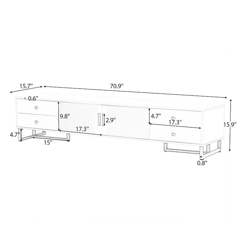 TV Stand for 65+ Inch TV, TV Media Console Table, Modern TV Stand with Storage, TV Console Cabinet Furniture for Living Room