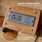 Lorenz Mid-century Nightstand with USB and LED Light Set of 2 by HULALA HOME